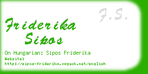 friderika sipos business card